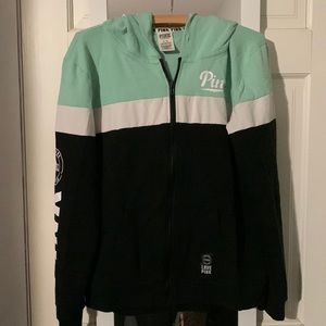 Pink Victorias Secret Mint Green Zip Up Hoodie